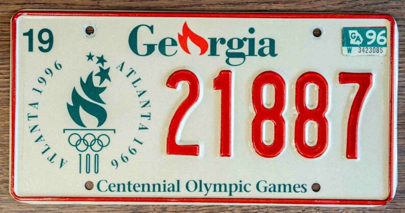 1996-Olympics-Atlanta-License-Plate