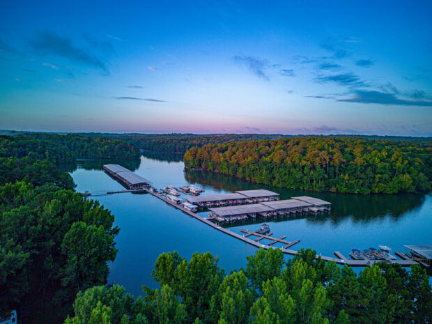 Visit-LaGrange-West-Point-Lake-Sunset-Highland-Pines-Marina