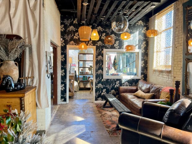 The interior of Circa Coffee and antiques a store in LaGrange Georgia.