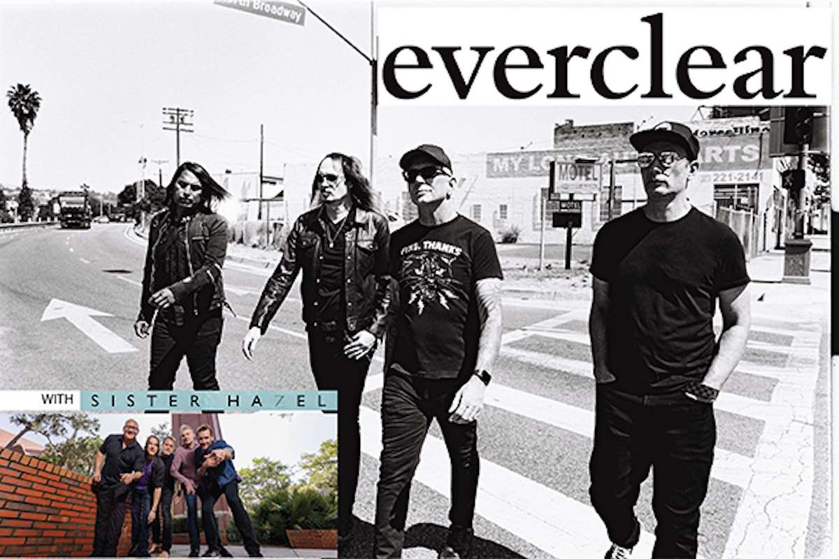 The bands Everclear and Sister Hazel pose for stylized photos. They will be performing in LaGrange, Georgia in August, 2024.