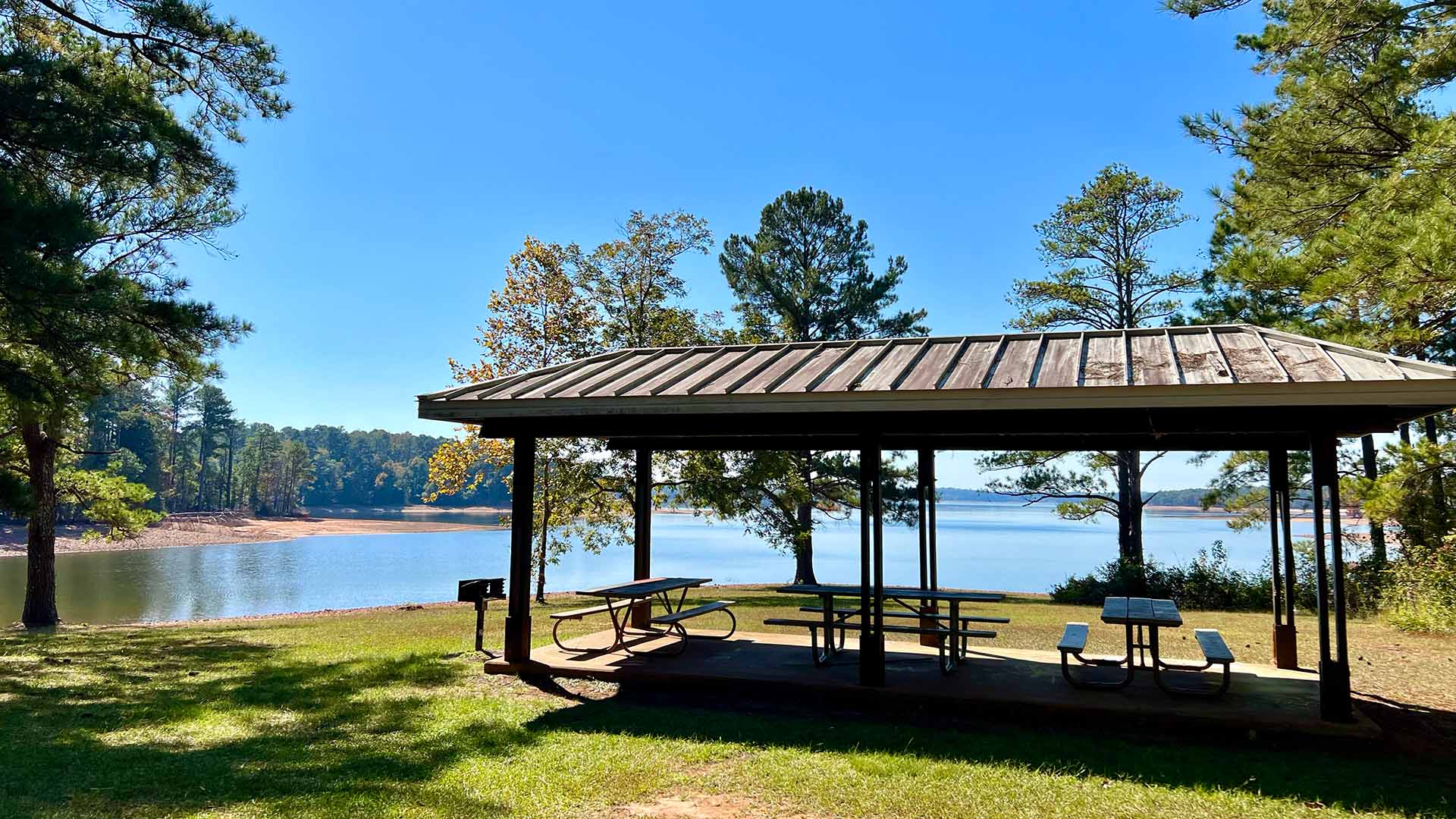 The pavilion at Glass Bridge Recreation Area on West Point Lake - Visit LaGrange, Georgia