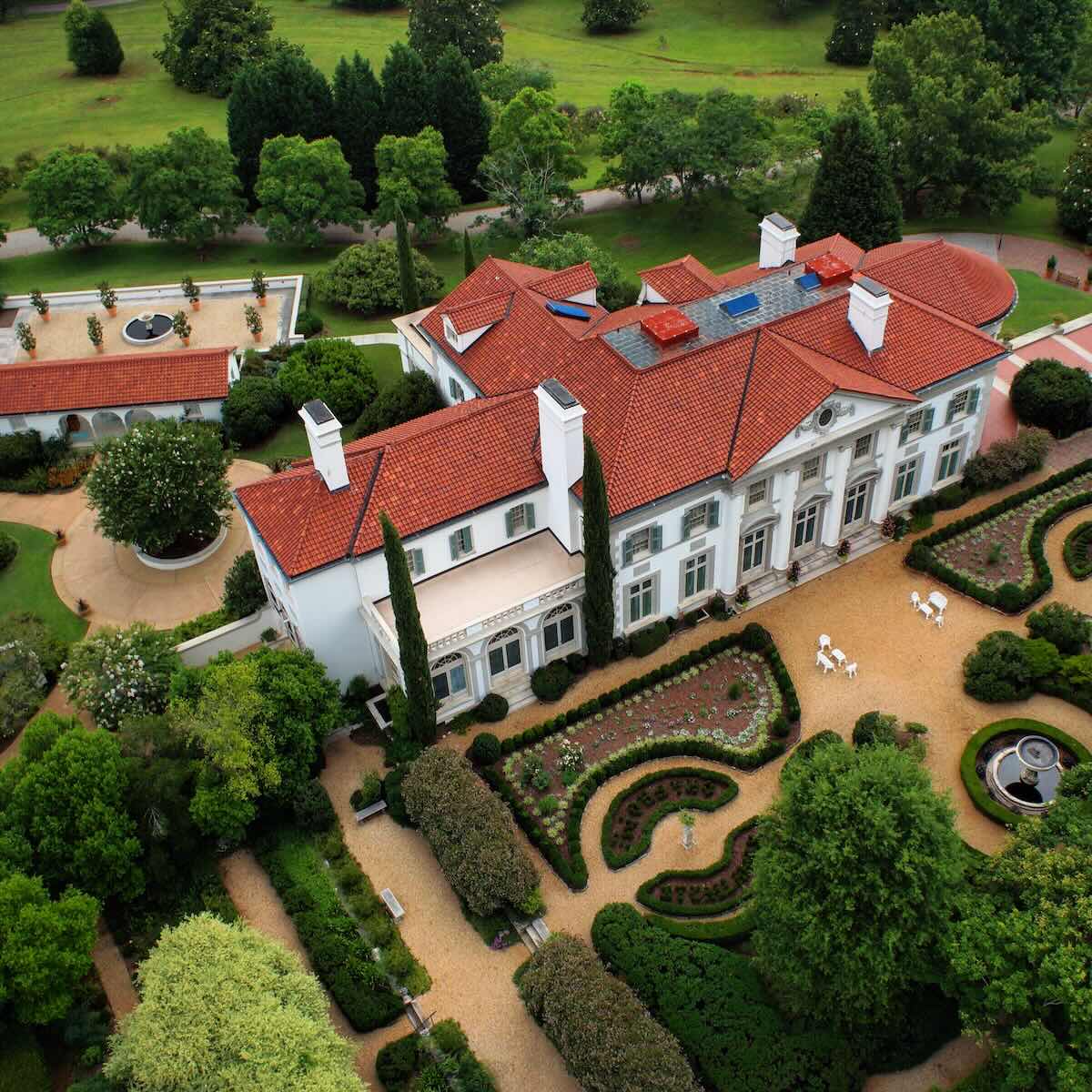 An aerial view of Hills and Dales Estate in LaGrange, Georgia