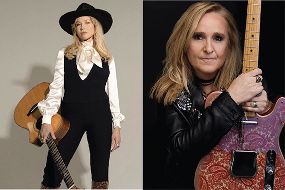 Jewel and Melissa Etheridge pose for a photo. They are performing in LaGrange, Georgia in September, 2024.