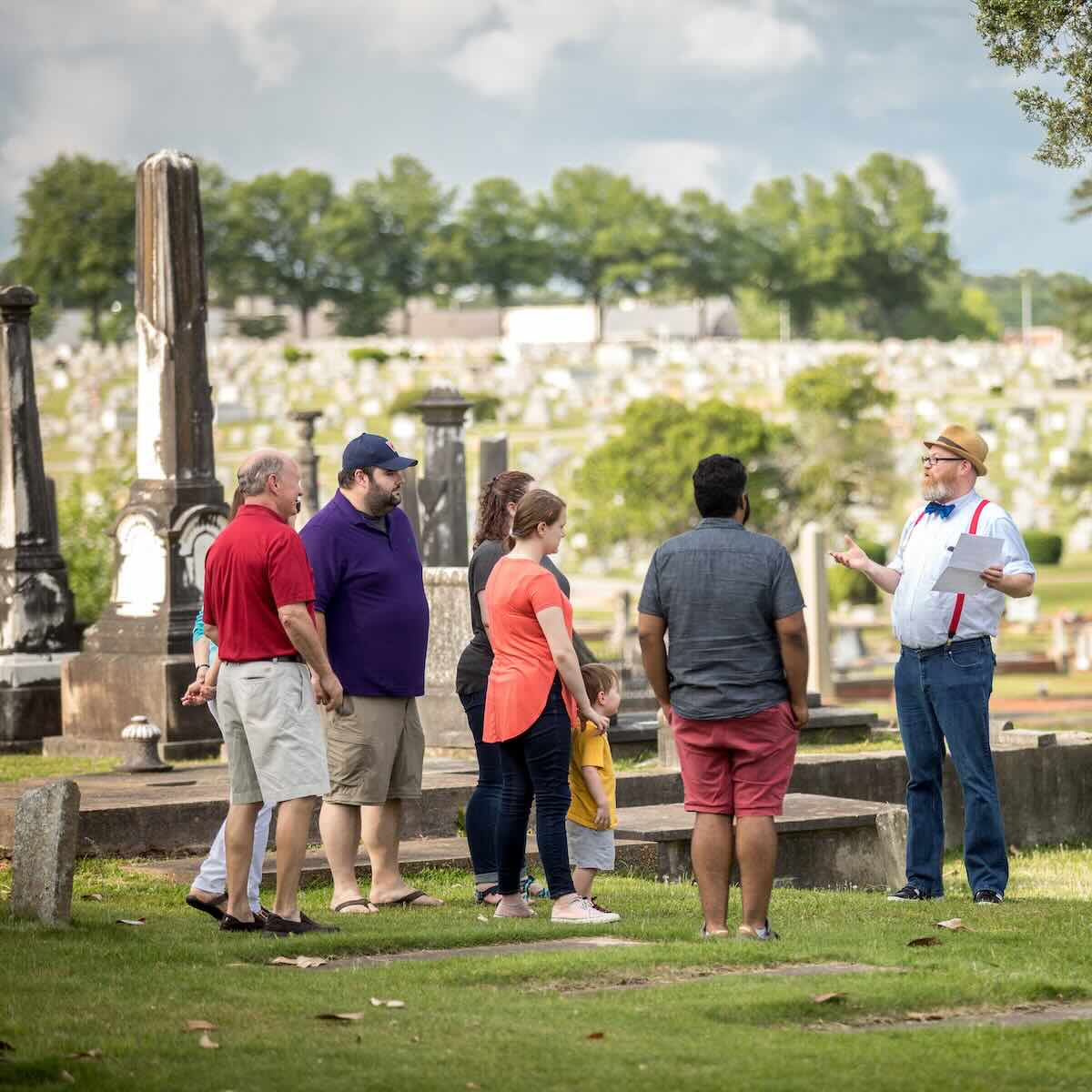 Guests enjoy a tour of Hillview Cemetery in LaGrange, Georgia.