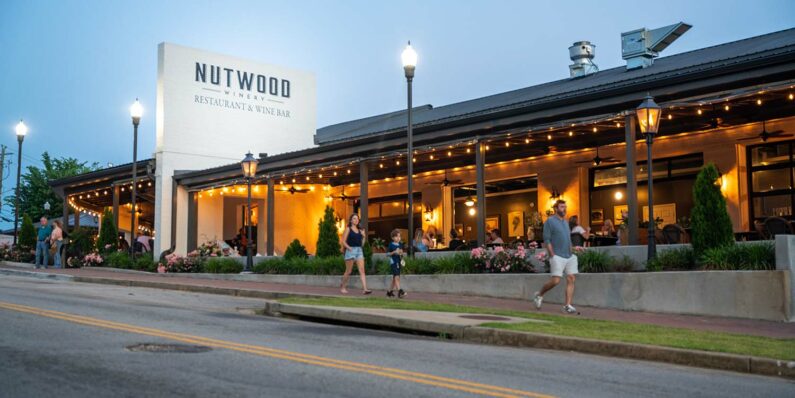 A view of Nutwood Winery's downtown location in LaGrange, Georgia.