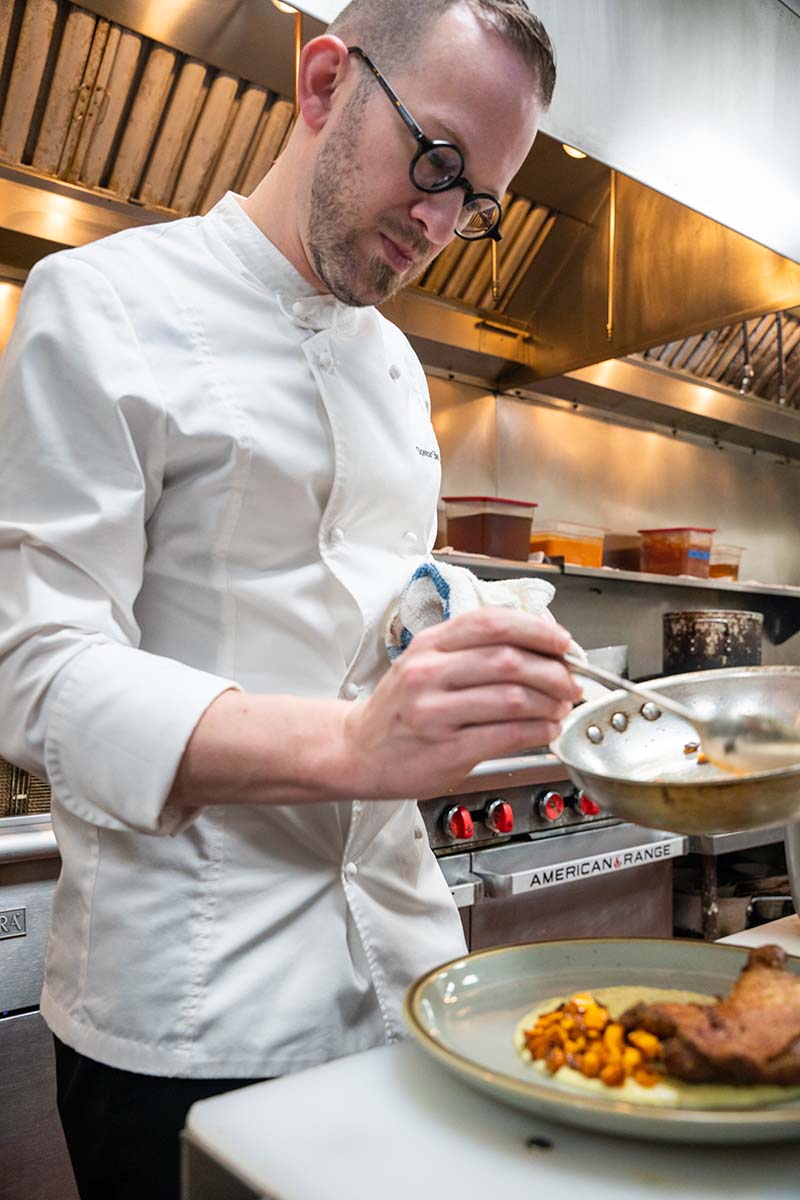 Mare Sol and C'sons executive chef Spencer Ellen prepares a meal in LaGrange, Georgia.